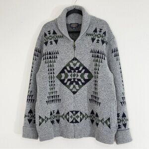 PENDLETON Woolen Mills Basket Maker Zip Cardigan Aztec Southwestern Men’s XL